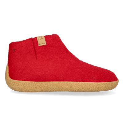 Rabara Maha Wool Felt Slippers Red