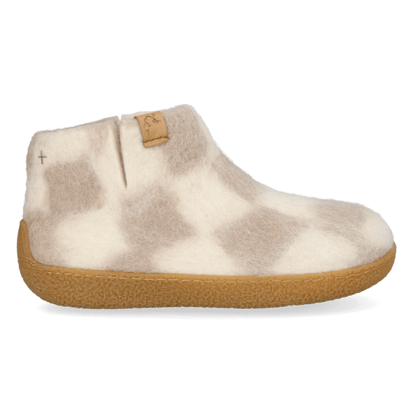 Rabara Maha Wool Felt Slippers White/Diamond