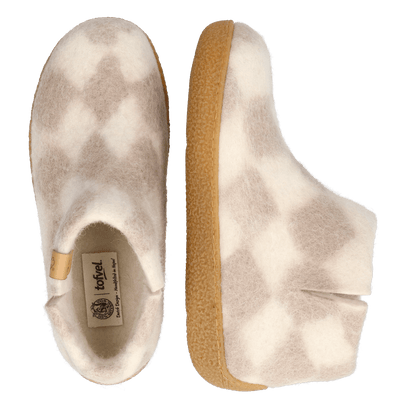 Rabara Maha Wool Felt Slippers White/Diamond