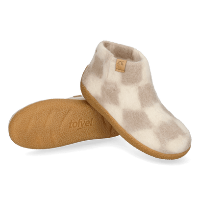 Rabara Maha Wool Felt Slippers White/Diamond