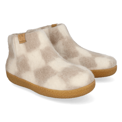 Rabara Maha Wool Felt Slippers White/Diamond