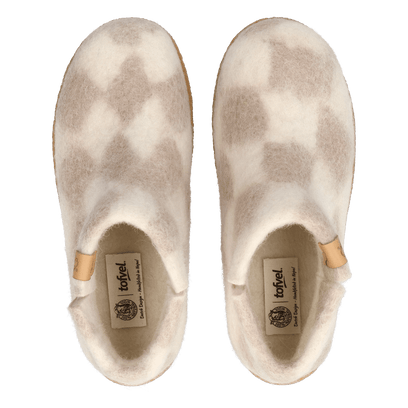 Rabara Maha Wool Felt Slippers White/Diamond