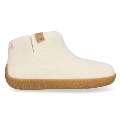 Rabara Maha Wool Felt Slippers White