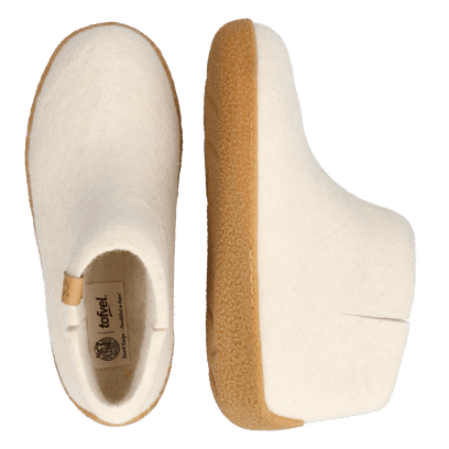 Rabara Maha Wool Felt Slippers White