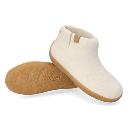 Rabara Maha Wool Felt Slippers White