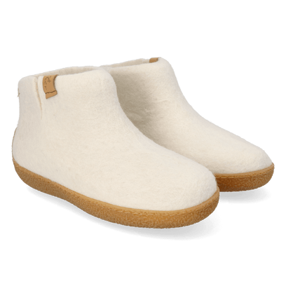 Rabara Maha Wool Felt Slippers White