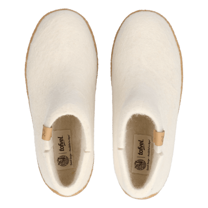 Rabara Maha Wool Felt Slippers White