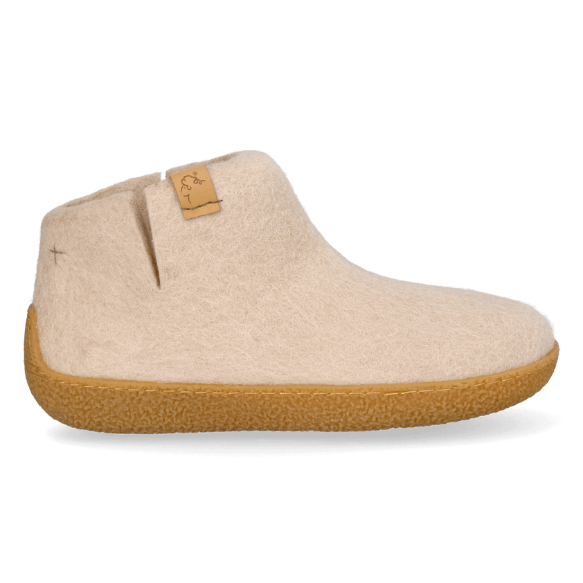 Rabara Maha Wool Felt Slippers Camel