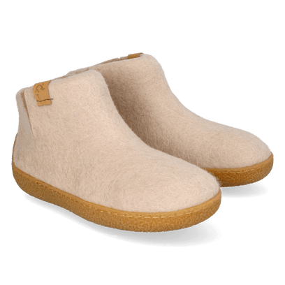 Rabara Maha Wool Felt Slippers Camel