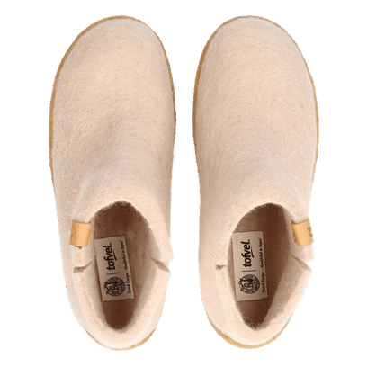 Rabara Maha Wool Felt Slippers Camel