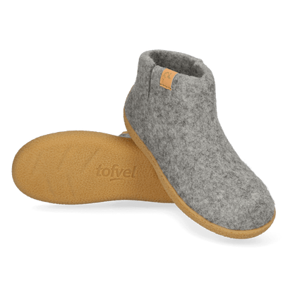 Rabara Maha Wool Felt Slippers Marbled Light Grey