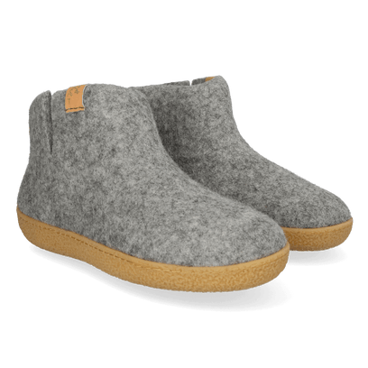 Rabara Maha Wool Felt Slippers Marbled Light Grey