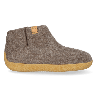 Rabara Maha Wool Felt Slippers Marbled Brown