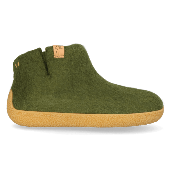 Rabara Maha Wool Felt Slippers Olive Green