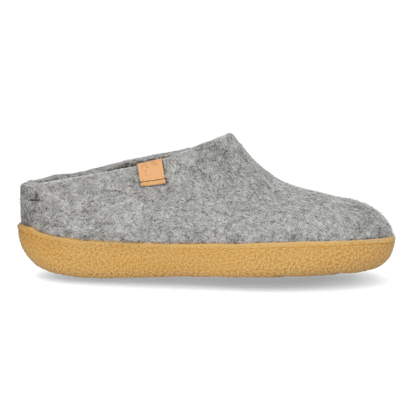 Slipa Maha Wool Felt Slip-On Slippers Marbled Light Grey