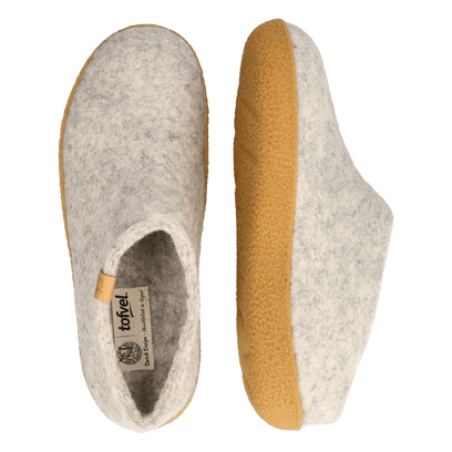 Slipa Maha Wool Felt Slip-On Slippers Natural Delta