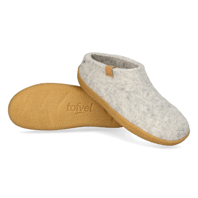 Slipa Maha Wool Felt Slip-On Slippers Natural Delta