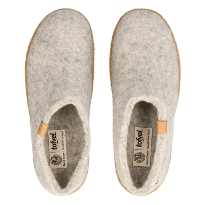 Slipa Maha Wool Felt Slip-On Slippers Natural Delta