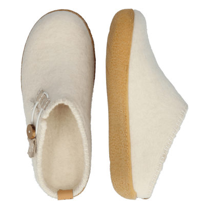 Sundara Wool Felt Slippers White