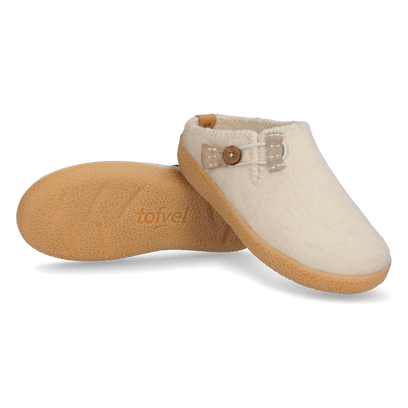 Sundara Wool Felt Slippers White