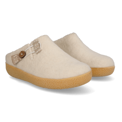 Sundara Wool Felt Slippers White