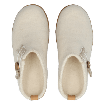 Sundara Wool Felt Slippers White